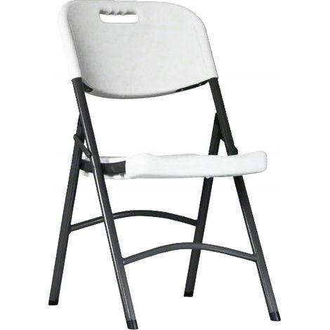 Chaise de restauration pliante, blanche, 45 x 64 x 80 cm (1/4)