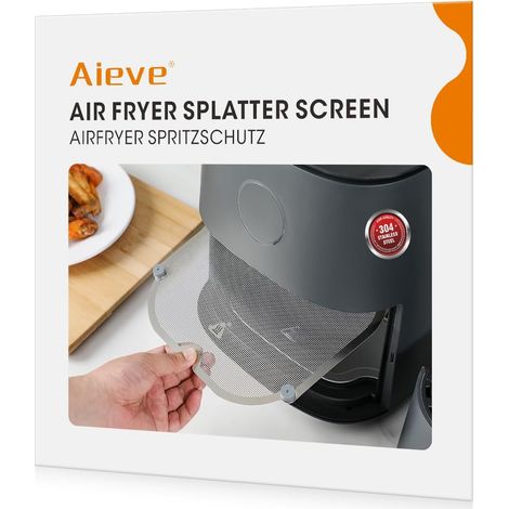 Protección contra salpicaduras de acero inoxidable, malla fina, protección contra salpicaduras de grasa, compatible con freidora de aire caliente COSORI XXL de 4,7 L, freidora sin aceite (1/5)