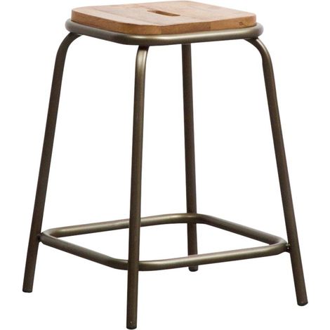 Tabouret écolier métal et bois petit modèle Marcus (1/5)