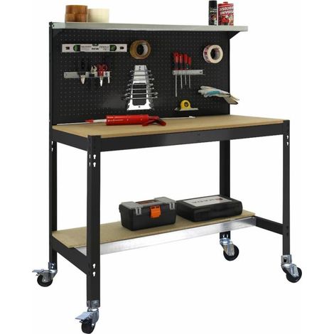 Mesa de Trabajo SIMONWORK con Ruedas BT 3 900 antracita/madera (1/2)