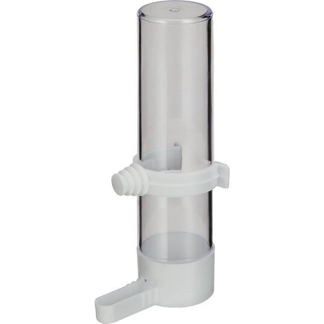 Abreuvoir Oiseau - 1 Unité - Plastique Transparent - Distribution Eau - Cage Volière - 15 cm Blanc (1/5)