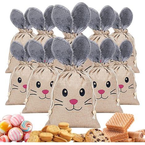 Sacs Cadeaux Lapin De Pâques, 10 Pièces Sachet Biscuits Lapin, Sachets Cadeaux Festifs, pou Fêtes de Pintemps Événements à Thémaique Salle de Classe Famille (1/4)