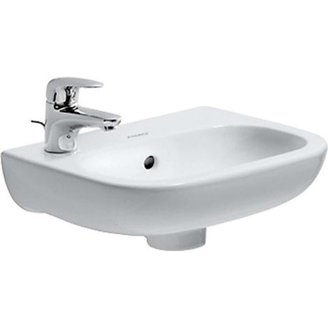 Duravit D-Code - Lavamanos 36x27 cm, con 1 orificio para grifería a la izquierda, blanco alpino 07053600092 (1/3)