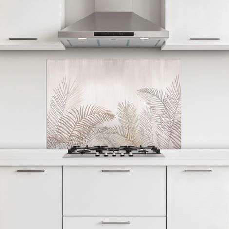 CRÉDENCE CUISINE Feuilles - Beige - Botanique - Vintage 100x65 cm (1/5)