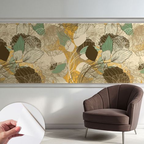 Tapete Selbstklebend - abwaschbar - Tapete mit Motiv - trendige Wanddeko - elegant Fototapete  Pflanzliche Schönheit 250x104 cm (1/5)
