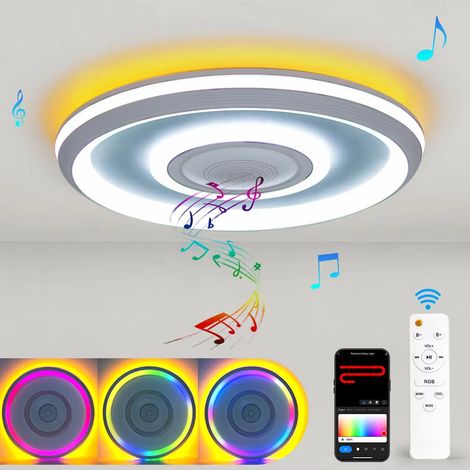 Plafonnier LED RGB TUYA – 2700K–6500K réglable – fonction musique Bluetooth – salon et chambre (1/5)