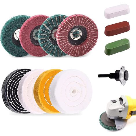 Disques de polissage de 100 mm pour meuleuse d'angle - 12 pièces (1/5)