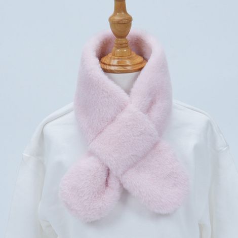 1 cache-cou épais et chaud, écharpe d'hiver pour bébé, cache-cou chaud pour filles et garçons, convient aux enfants, chaud et confortable, polyvalent, rose clair (1/4)