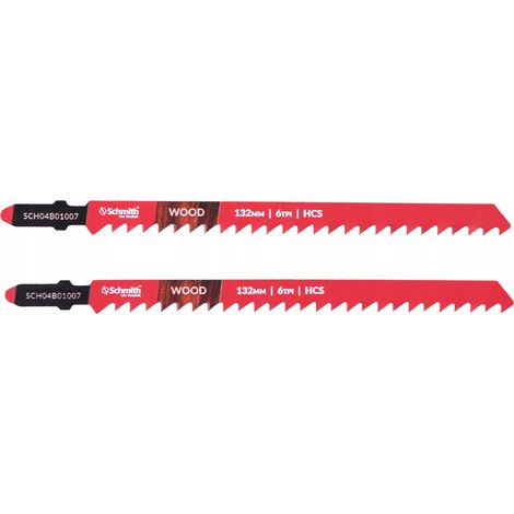 T-förmiges Sägeblatt (T) für Stichsägen für Holz, 132 mm, 6 Zähne pro Zoll, HCS Schmith (1/5)