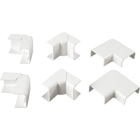 poly pool - kit accessori n° 1 per canale 30 x 15 mm, angoli esterni, interni e piani bianco