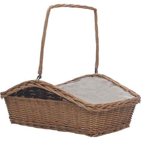 vidaXL Cesta Legna da Ardere con Manico 61,5x46,5x58cm Marrone