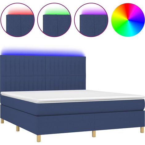 Maison Exclusive - Letto a Molle con Materasso e LED Blu 180x200 cm in Tessuto (1/5)