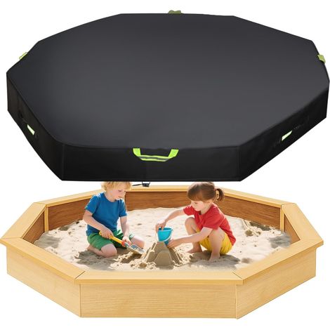 Couverture de Bac à Sable Octogonale, Tissu Oxford 420D Coupe-Vent Anti-Poussière Imperméable Protection de Bac à Sable l'Extérieur pour Protéger Sand Les Jouets des Enfants 214x198x23cm (1/5)