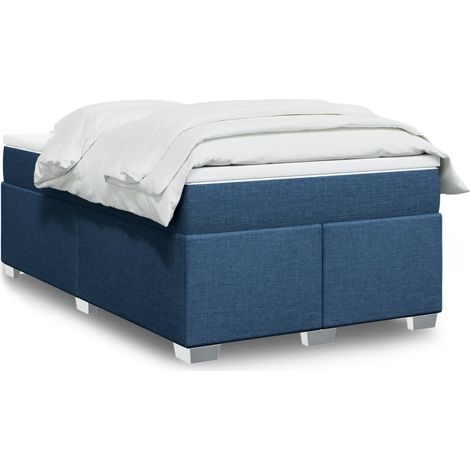 Boxspringbett mit Matratze Blau 120x200 cm Stoff (1/5)
