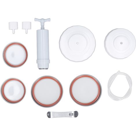 Kit de mise sous vide pour bocaux Mason, accessoire de mise sous vide avec tuyau et couvercle, pompe à vide manuelle et portable (1/5)