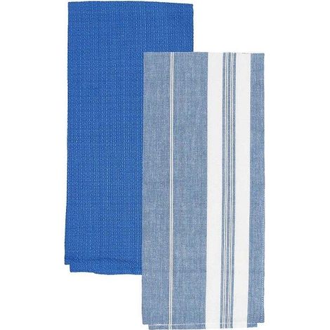 Set 2 strofinacci in cotone colore blu linea antibes (1/2)