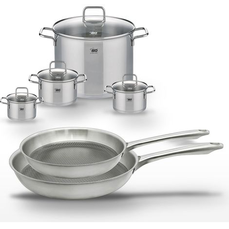 Lot de 2 poêles 24/28 cm et 4 faitouts Elo Relief Passion (1/5)