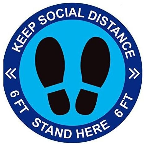 Filiyano – support F – Autocollants de sol pour la distanciation sociale - Lot de 30, 8" bleu, support F (1/3)