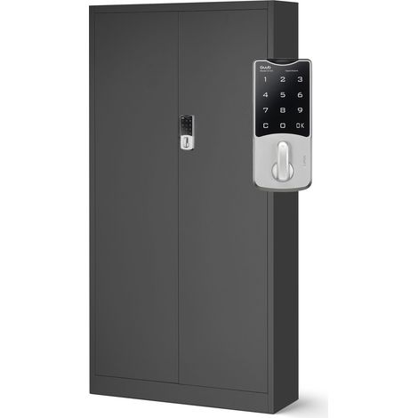 Armoire en acier verrouillable à combinaison modèle DANIEL, 900 x 1850 x 400 mm, anthracite (1/3)