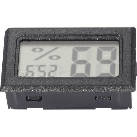 Digitales LCD-Hygrometer, Innenthermometer, Feuchtigkeitsmesser für Zuhause, Büro, Gewächshaus (Schwarz) (1/5)