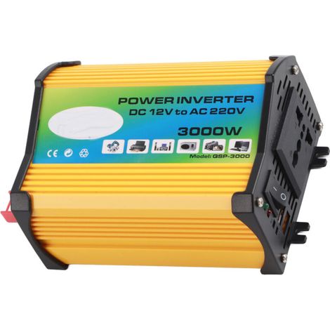 Inversor de corriente para coche Eosnow de 300 W con doble puerto USB, convertidor automático de potencia, adaptador de onda sinusoidal modificada de 12 V a 220 V. (1/3)