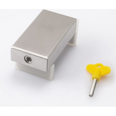 Verrou de porte coulissante, verrou de fenêtre coulissante avec clé, verrou de porte coulissante en acier inoxydable réglable, verrou de sécurité antivol pour porte coulissante avec protection enfant. (1/5)