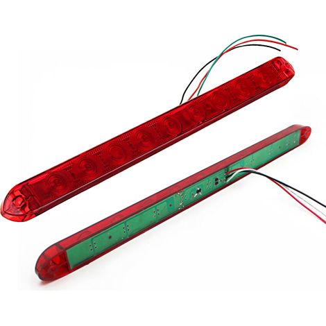 Feux de stop arrière étanches 2 pièces 17 pouces 9 LED rouges pour remorque camion camping-car clignotants feu de freinage barre (1/5)