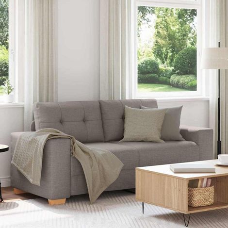 Modernes Sofa 140 cm Stoff Taupe mit Multiplex-Armlehnen für Wohnzimmer (1/5)