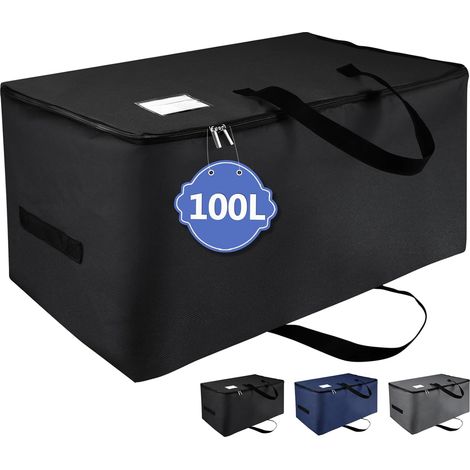 Sac de rangement pliable noir 100 L