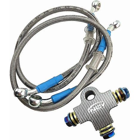 Raccord de durite de frein moto CNC 3D, connecteur à trois voies, vis banjo M101,25 mm pour système de freinage double Honda, Yamaha, Kawasaki - kits gris (1/5)