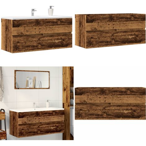 vidaXL Armoire lavabo vieux bois 100x38,5x45 cm bois d'ingénierie (1/5)