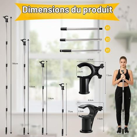 Telescopic Roof Window Rod Control Pole with Hook for Opening and Closing Roof Windows and Blinds Compatible with VELUX GGL GGU GPL GHL (1/2)