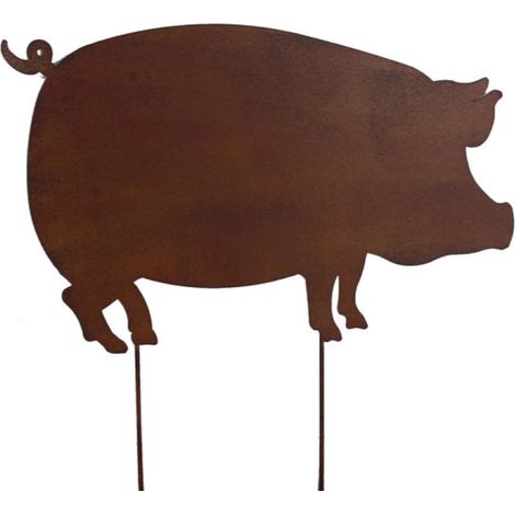 Cochon en métal - Déco jardin 34cm