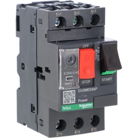 Disjoncteur moteur TeSys Deca 3P 0,09 kW 0,25-0,40 A PL GV2ME03AP