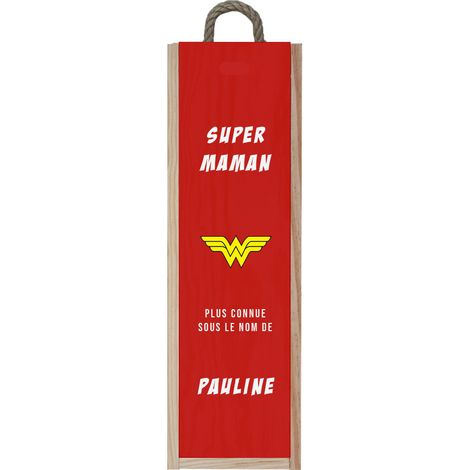 Caisse à vin en bois vide personnalisée | Wonder woman (1/5)
