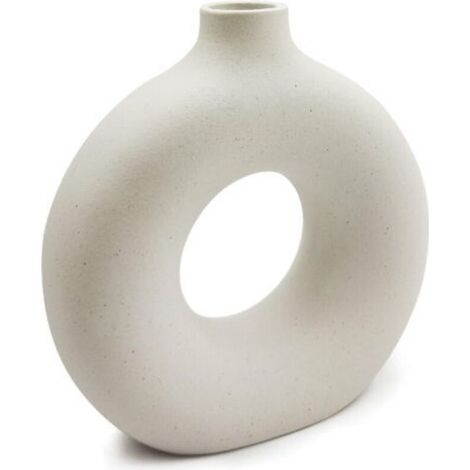 rose Vase de Fleurs Rond Creux avec Particules givrées Beige Minimaliste Vase Artisanal Arrangement de Fleurs pour la décoration de la Maison, mobilier de Bureau, Salon, Vases d'art (1/4)