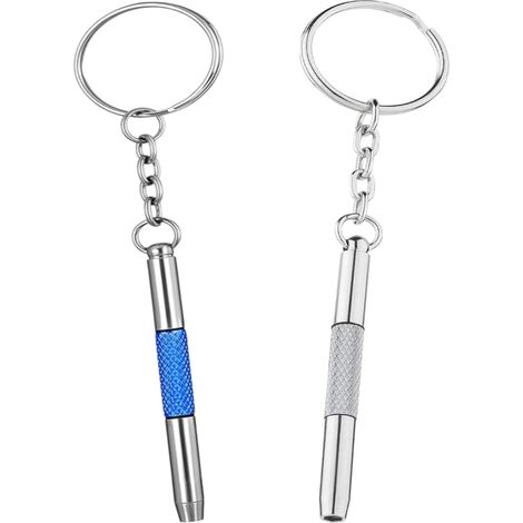 Lot de 2 Mini Tournevis pour Lunettes,Tournevis Opticien 3 en 1 Porte clés en Acier Inoxydable pour Réparation de Lunettes,Lunettes de Soleil,Montres et Bijoux (1/5)