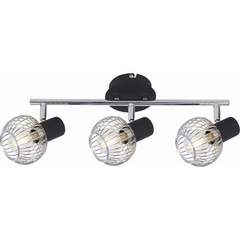 Plafoniera Candellux Oslo 93-61850 cromata nera 3xE14 metallo