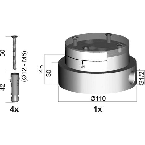 Base per fissaggio pavimento Paffoni LIGHT LIG030 corpo incasso (1/4)