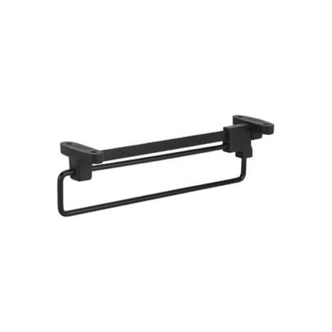Tringle à vêtements extensible - Noir standard 250 mm  Patins antidérapants, fixation supérieure, acier laminé à froid + ABS, extensible jusqu'à 39 cm (1/5)