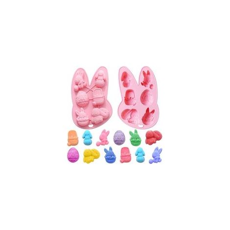 Molde de chocolate de Pascua, 6 moldes de silicona para Pascua, molde de chocolate, molde de silicona para pasteles de Pascua, decoración de Pascua, para hacer dulces, arcilla para modelar y pasteles (1/4)