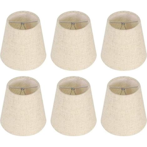 Lampenschirm – Oberer Durchmesser 9 cm – Unterer Durchmesser 14 cm – Schräge Höhe 13 cm – Für E14-Fassung – Wand- und Stehleuchte – 6er-Set (1/5)