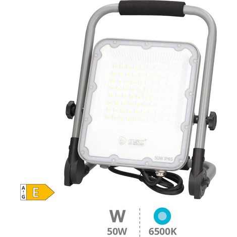 Proyector aluminio LED con soporte móvil 50W 6500K IP65 Gris (1/5)