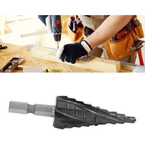 Nouveau foret étagé à quatre cannelures, foret pagode à 9 étapes, queue de 1/4 pouce, convient à l'acier inoxydable et aux métaux durs, foret étagé métrique 4-20 mm, foret étagé à 8 % de cobalt. (1/5)