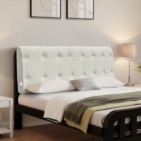 Tête de lit rembourrée. Tête de lit moderne en tissu avec boutons décoratifs. 160 x 60 cm (1/5)