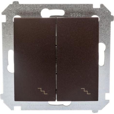 Simon 54 Connettore doppio per scala, marrone opaco DW6/2.01/46