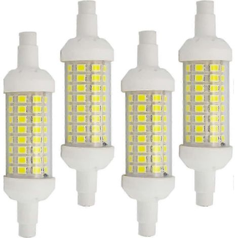 4 ampoules LED R7s 6 W 78 mm, culot céramique, projecteur/spot - Blanc froid 6000 K - 20 x 78 mm - 480 lm - 220 V CA - Remplacement halogène R7s (1/5)