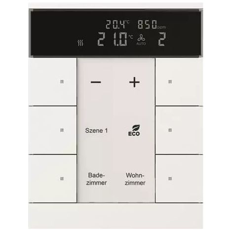 Busch-Jaeger Raumtemperaturregler mit CO2/Feuchte-Sensor und Bedienfunktion 6-fach Busch-Tenton® (SBC/U6.0.11-84), 2CKA006330A0009 (1/2)