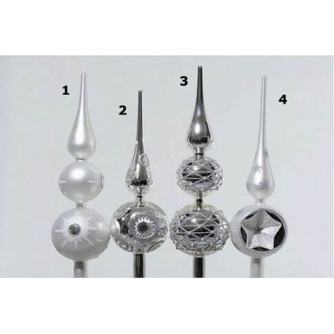 Puntale argentato da 31cm con decorazioni glitterate (1/4)