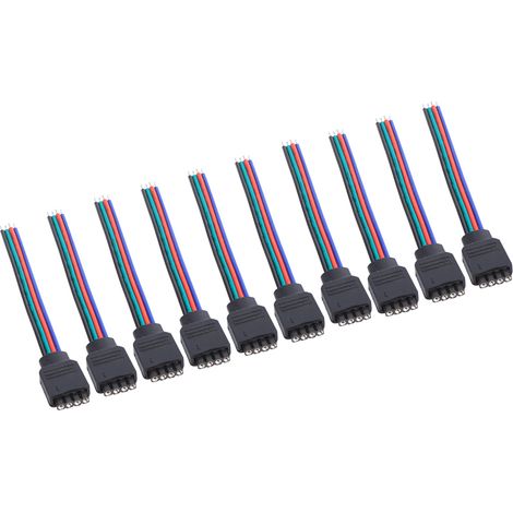 10 Stück 4-polige Stecker-/Buchsen-Anschlusskabel für 3528 5050 SMD-LED-Streifen (1/5)